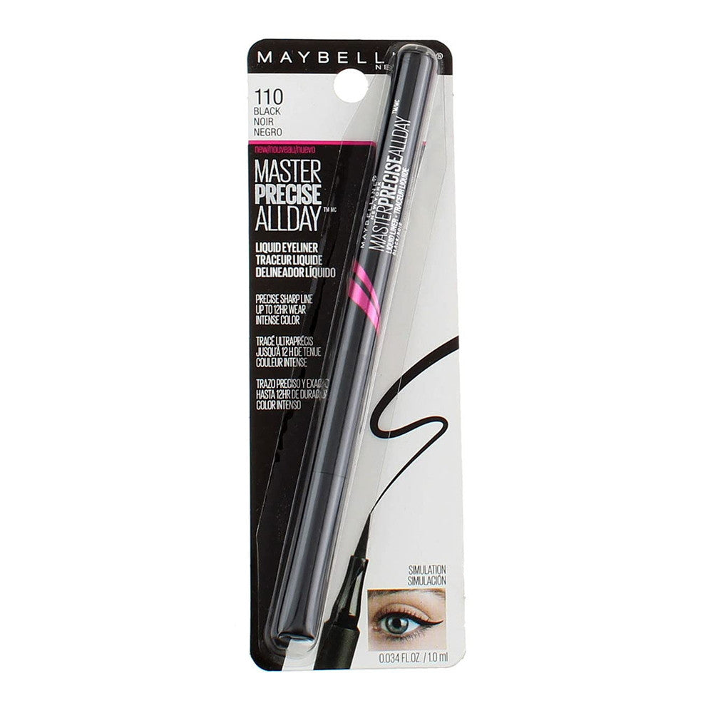 Maybelline Eyestudio Master Precise All Day Liquid Eyeliner, Black, 1 Ea